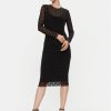 Nissa Коктейлна рокля RS14530 Черен Slim Fit за Жени цена