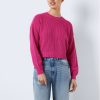 Noisy May Пуловер Maysa 27021536 Розов Relaxed Fit за Жени цена