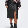 ONLY Carmakoma Кожена пола Rmia 15307489 Черен Regular Fit за Жени цена