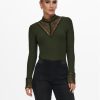 ONLY Блуза 15207788 Зелен Stretch Fit за Жени цена