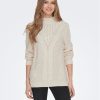 ONLY Пуловер 15295457 Екрю Regular Fit за Жени цена