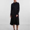 Pieces Рокля тип риза 17140732 Черен Regular Fit за Жени цена