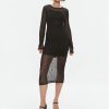 Please Коктейлна рокля A1VNCAP000 Черен Slim Fit за Жени цена