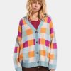 Roxy Кардиган Small Slow Chec Swtr ERJSW03578 Син Regular Fit за Жени цена