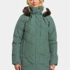 Roxy Пухено яке Ellie Jk Otlr ERJJK03554 Зелен Regular Fit за Жени цена