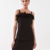 TWINSET Коктейлна рокля 232TP2490 Черен Slim Fit за Жени цена