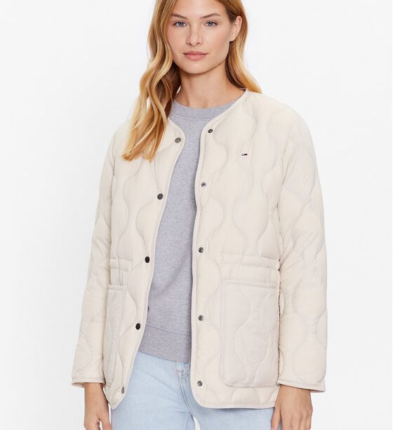 Tommy Jeans Пухено яке DW0DW15837 Бежов Regular Fit цвят на ниска цена