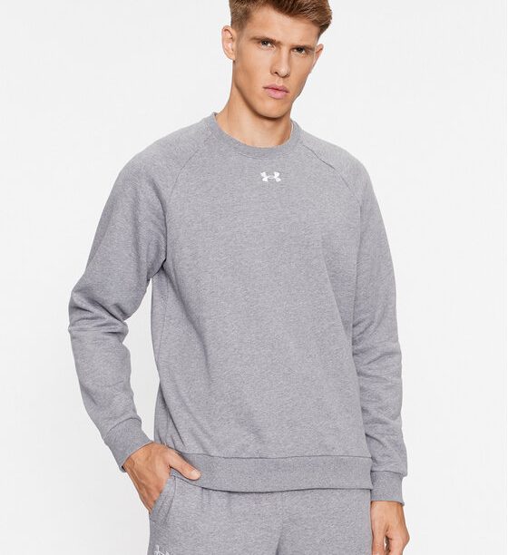 Under Armour Суитшърт Ua Rival Fleece Crew 1379755 Сив Loose Fit за Мъже цена