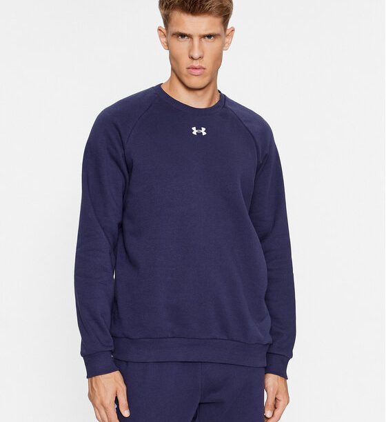 Under Armour Суитшърт Ua Rival Fleece Crew 1379755 Тъмносин Loose Fit за Мъже цена