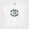 United Colors Of Benetton Тишърт 3096C10AQ Бял Boxy Fit за Момичета цена