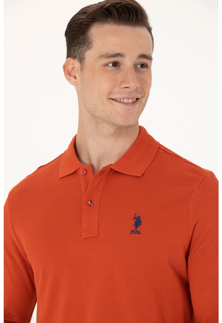 Блуза с яка и лого US Polo Assn