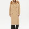 Elisabetta Franchi Вълнено палто CP-44D-36E2-V1000 Кафяв Regular Fit за Жени цена