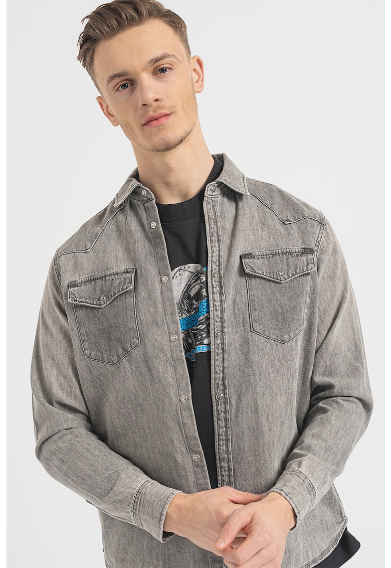 Дънкова риза Orbit със свободна кройка AllSaints