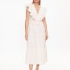 Gina Tricot Лятна рокля Ruffle dress 20443 Екрю Regular Fit за Жени цена