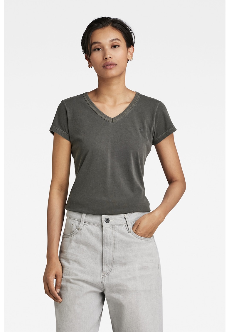 Памучна тениска Eyben с шпиц G-Star RAW