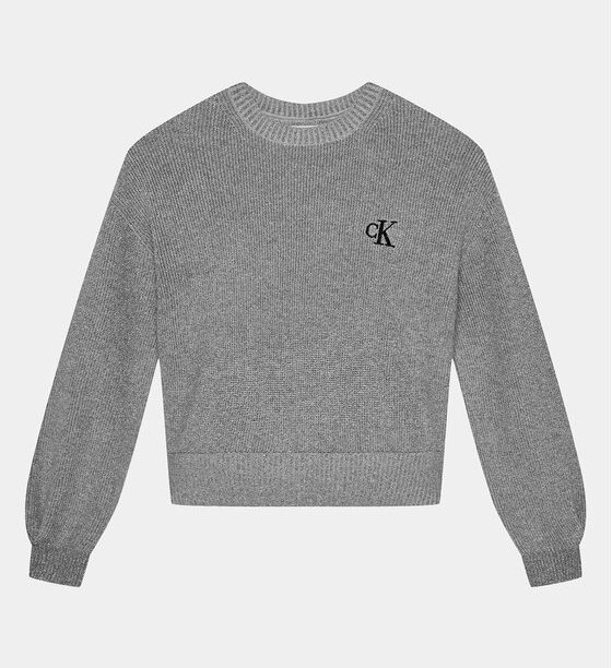 Calvin Klein Jeans Пуловер Festive IG0IG02327 Сив Regular Fit за Момичета цена