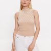 Guess Пуловер W3YR26 Z37K0 Бежов Slim Fit за Жени цена