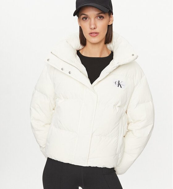 Calvin Klein Jeans Пухено яке J20J222235 Екрю Relaxed Fit за Жени цена