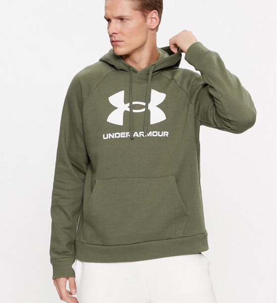 Under Armour Суитшърт Ua Rival Fleece Logo Hd 1379758 Каки Loose Fit за Мъже цена