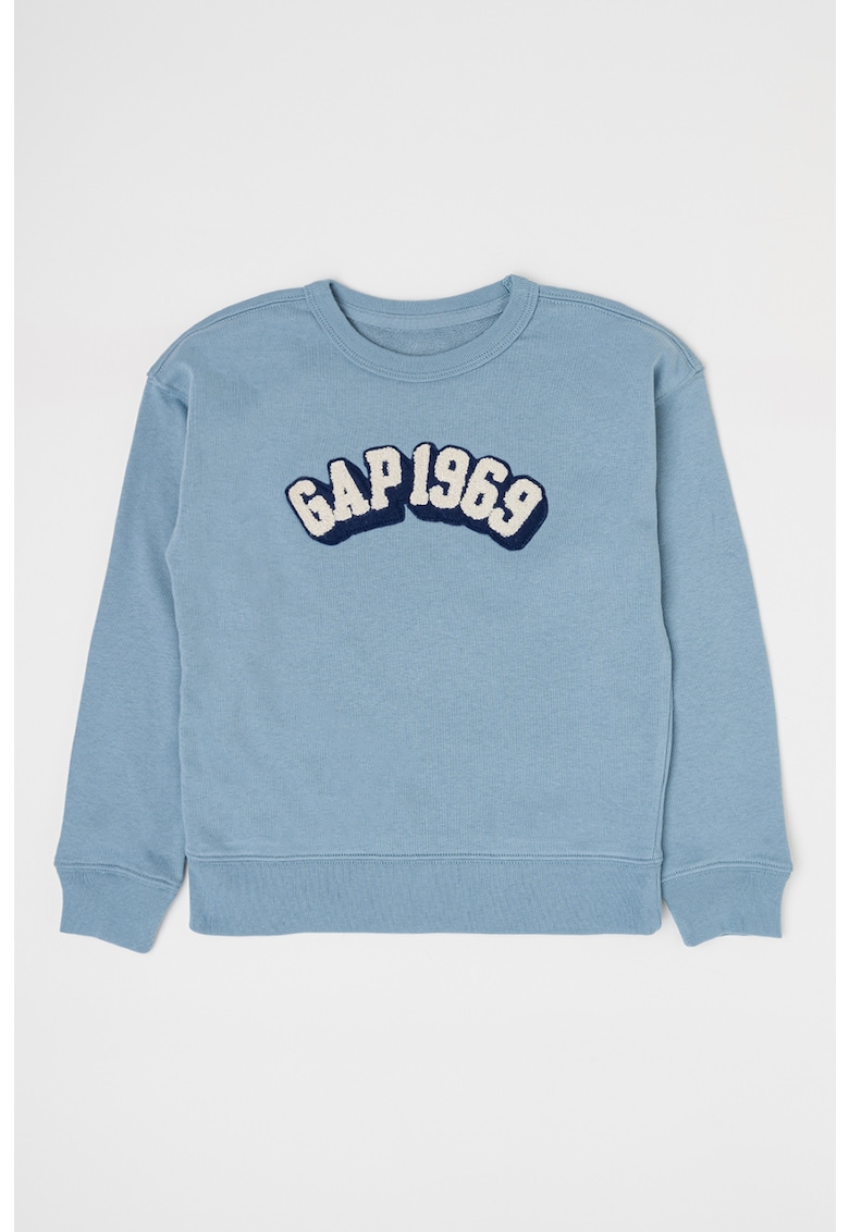 Суитшърт с овално деколте и лого GAP