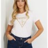 Тениска с декоративни камъни и лого GUESS JEANS