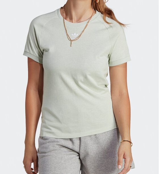 adidas Тишърт Essentials+ Made with Hemp T-Shirt HA7151 Зелен Slim Fit за Жени цена