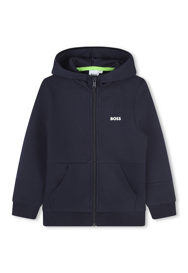 Худи с цип и лого BOSS Kidswear