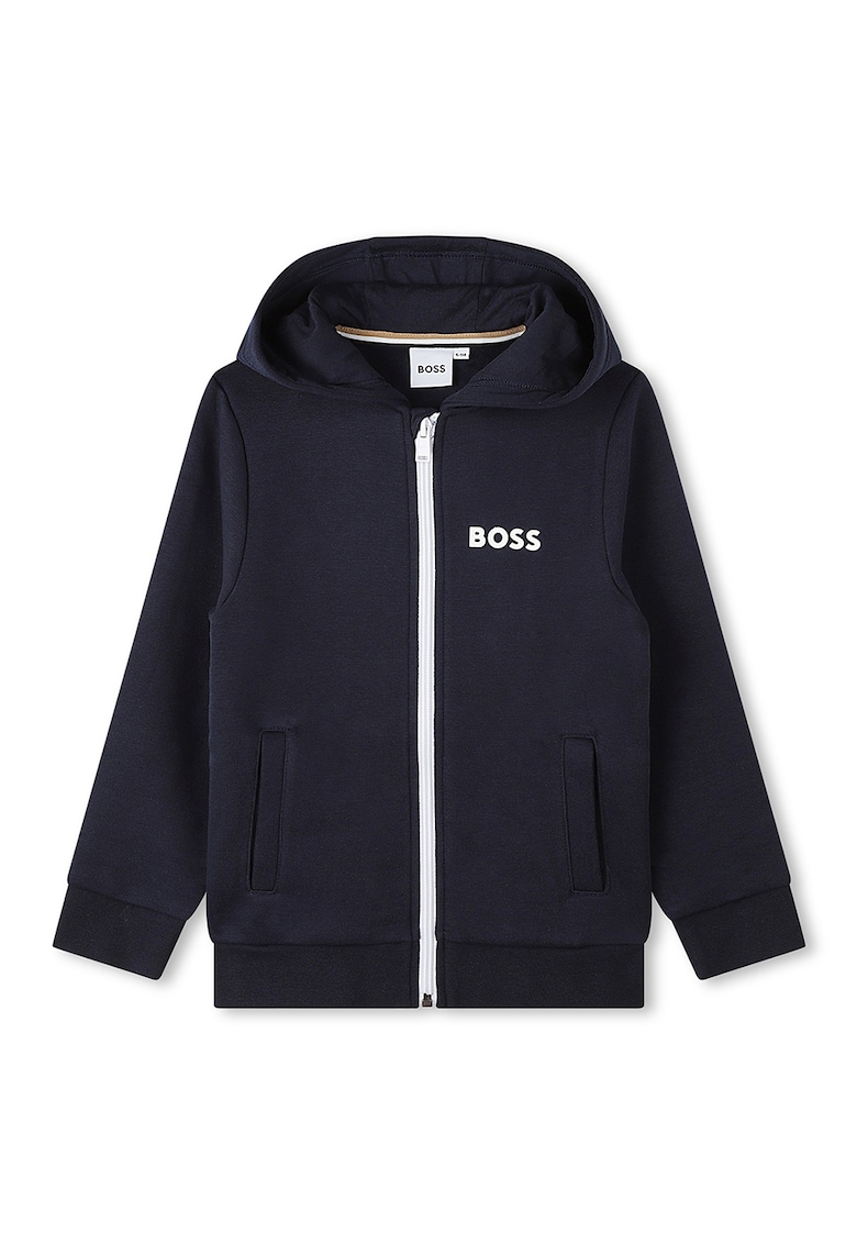 Худи с цип и странични джобове BOSS Kidswear