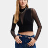 Desigual Блуза Venice 24SWTK76 Черен Slim Fit за Жени цена