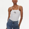 Calvin Klein Jeans Боди Monologo J20J223421 Бял Slim Fit за Жени цена