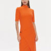 Calvin Klein Ежедневна рокля Stretch Jersey Asymmetric Dress K20K206498 Оранжев Slim Fit за Жени цена