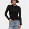 Vero Moda Пуловер Flouncy 10299604 Черен Slim Fit за Жени цена