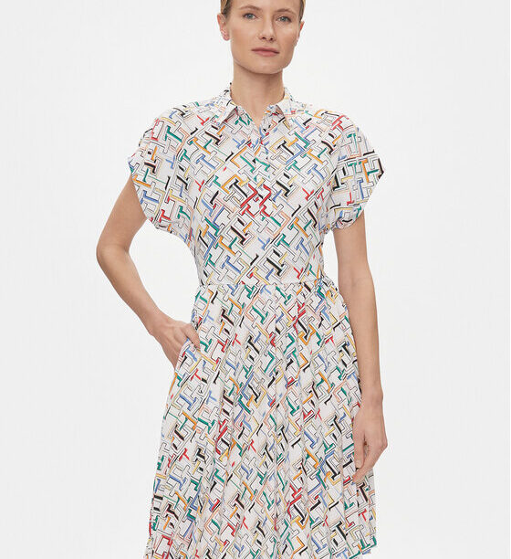 Tommy Hilfiger Рокля тип риза Amd Pleated Ss Knee WW0WW42444 Бял Regular Fit за Жени цена