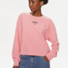 Tommy Jeans Суитшърт Essential Logo DW0DW17796 Розов Relaxed Fit за Жени цена