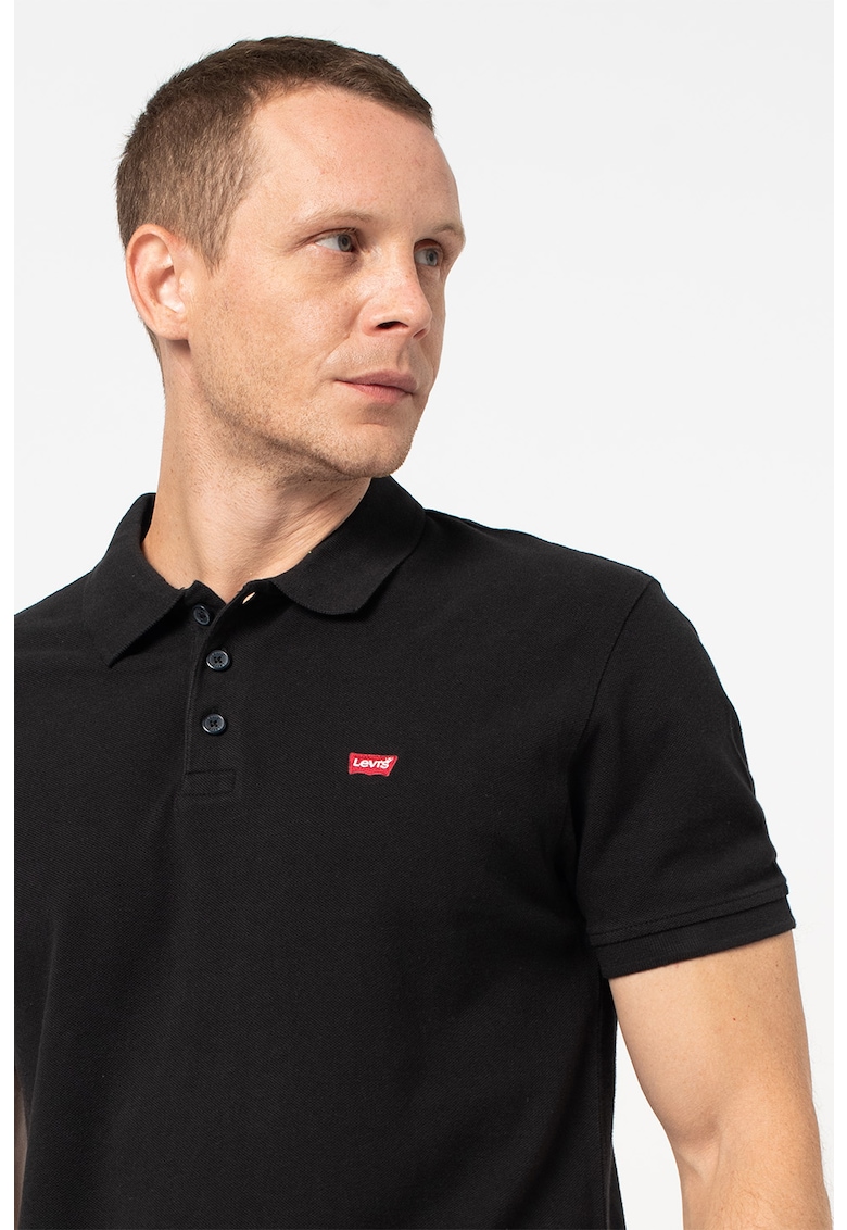 Памучна тениска с яка с ефект на пике Levis