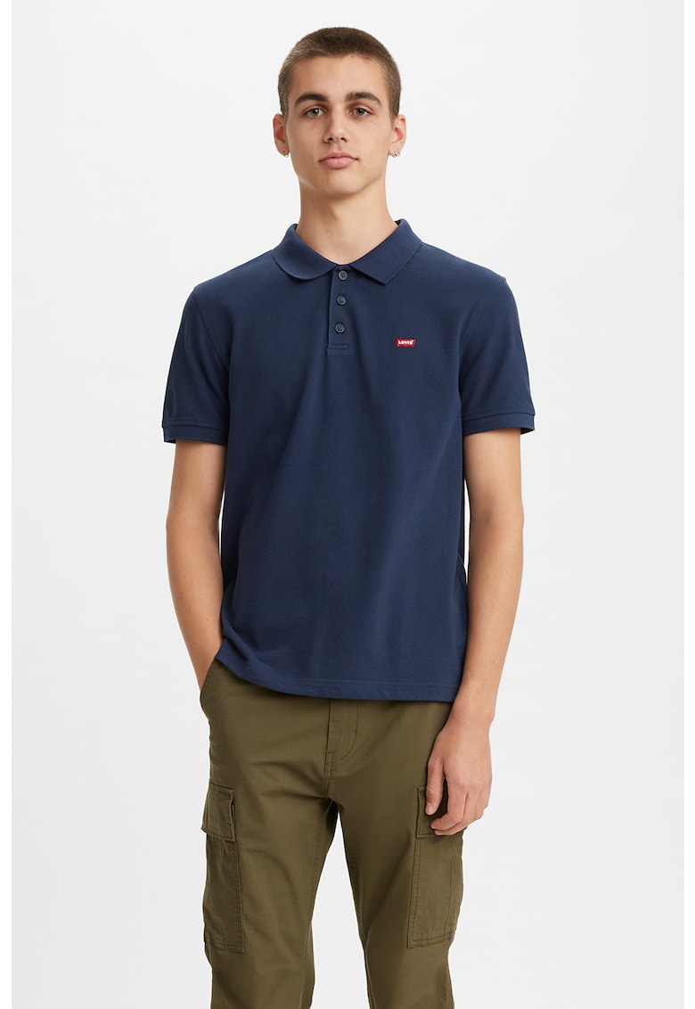 Памучна тениска с яка с ефект на пике Levis