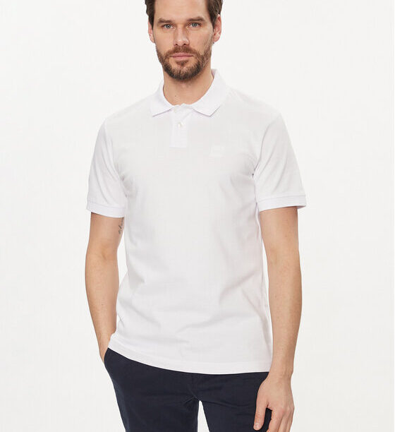 Boss Тениска с яка и копчета Passenger 50507803 Бял Slim Fit за Мъже цена