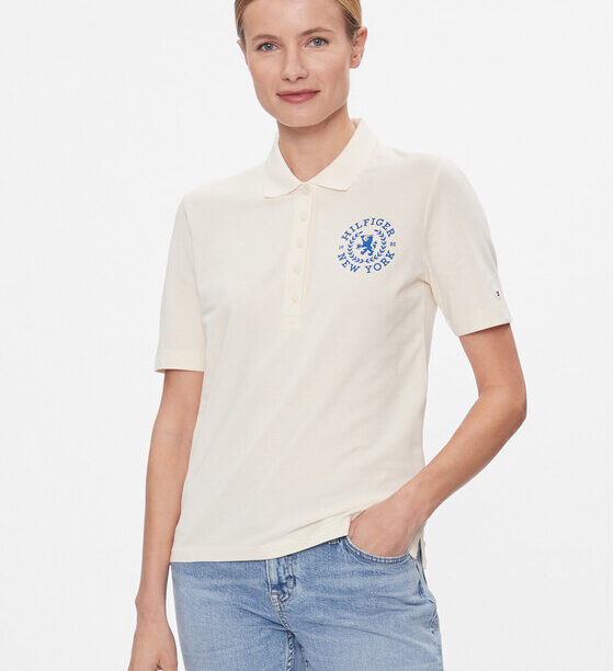 Тениска с яка и копчета Tommy Hilfiger за Жени цена
