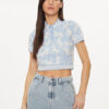 United Colors Of Benetton Тениска с яка и копчета 1094E300S Син Regular Fit за Жени цена