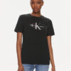 Calvin Klein Jeans Тишърт Diffused Monologo J20J223264 Черен Regular Fit за Жени цена