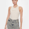 Calvin Klein Jeans топ Hero Monologo Rib Tank J20J222975 Екрю Regular Fit за Жени цена