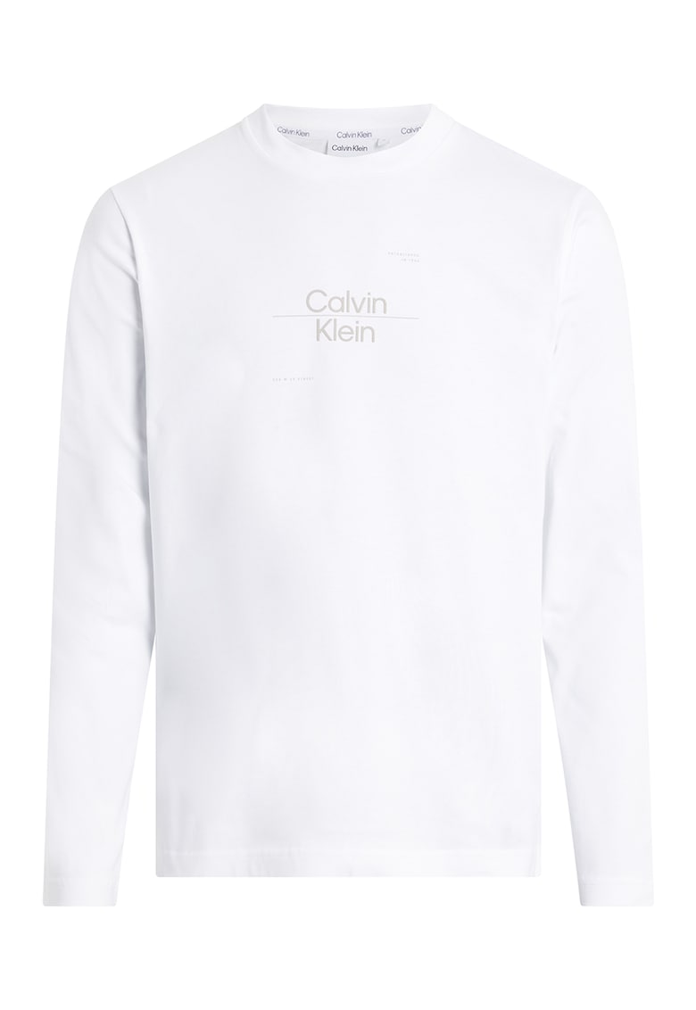 Блуза с овално деколте и лого CALVIN KLEIN