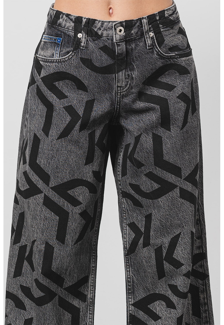 Дънки с широк крачол и десен KARL LAGERFELD JEANS
