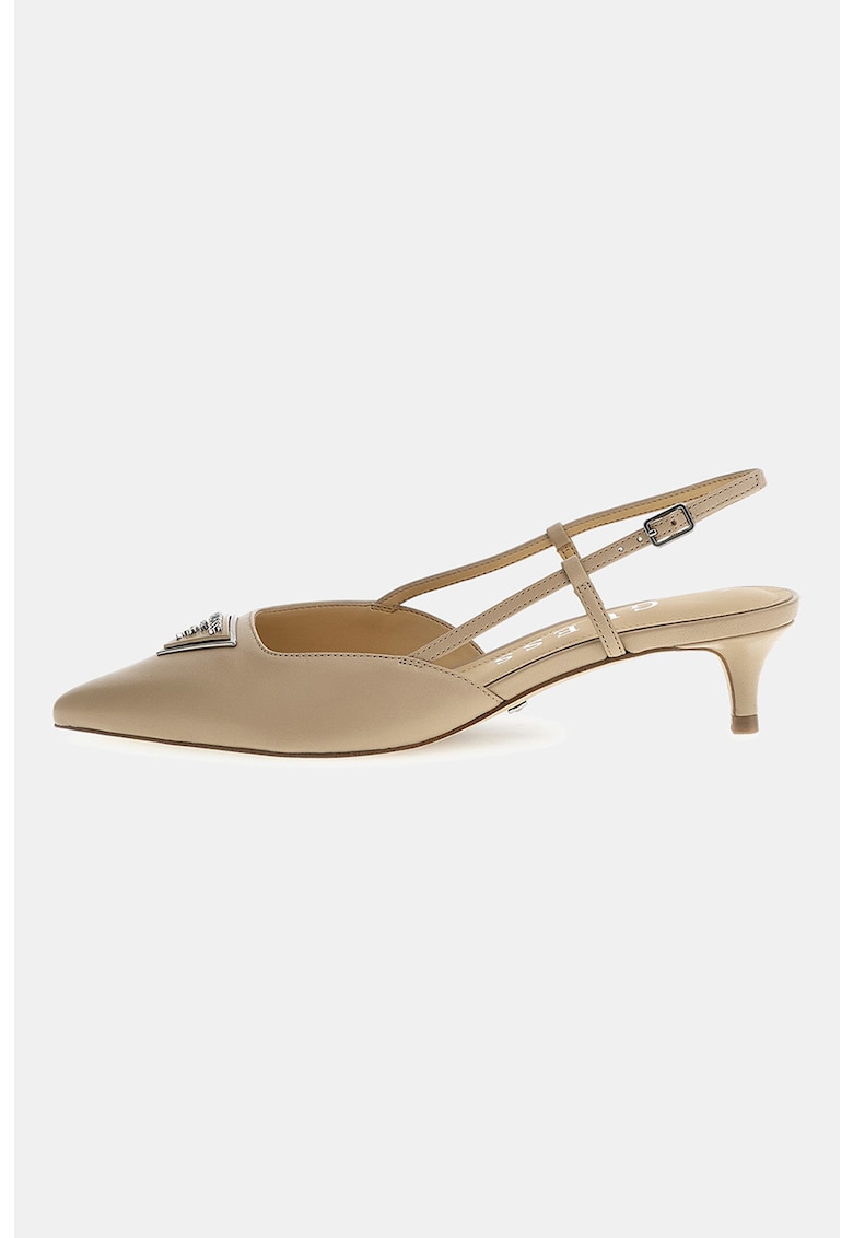 Кожени обувки с котешки ток GUESS