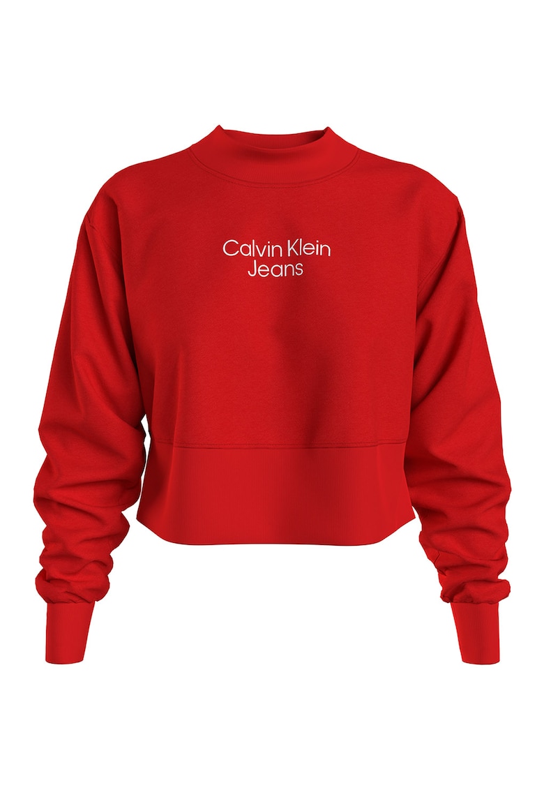 Къс суитшърт от органичен памук CALVIN KLEIN JEANS