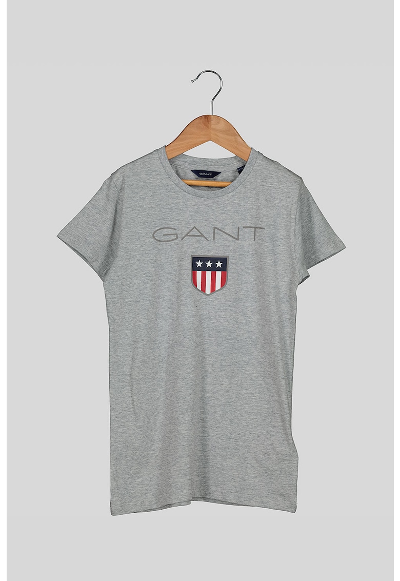 Памучна тениска Shield с лого Gant