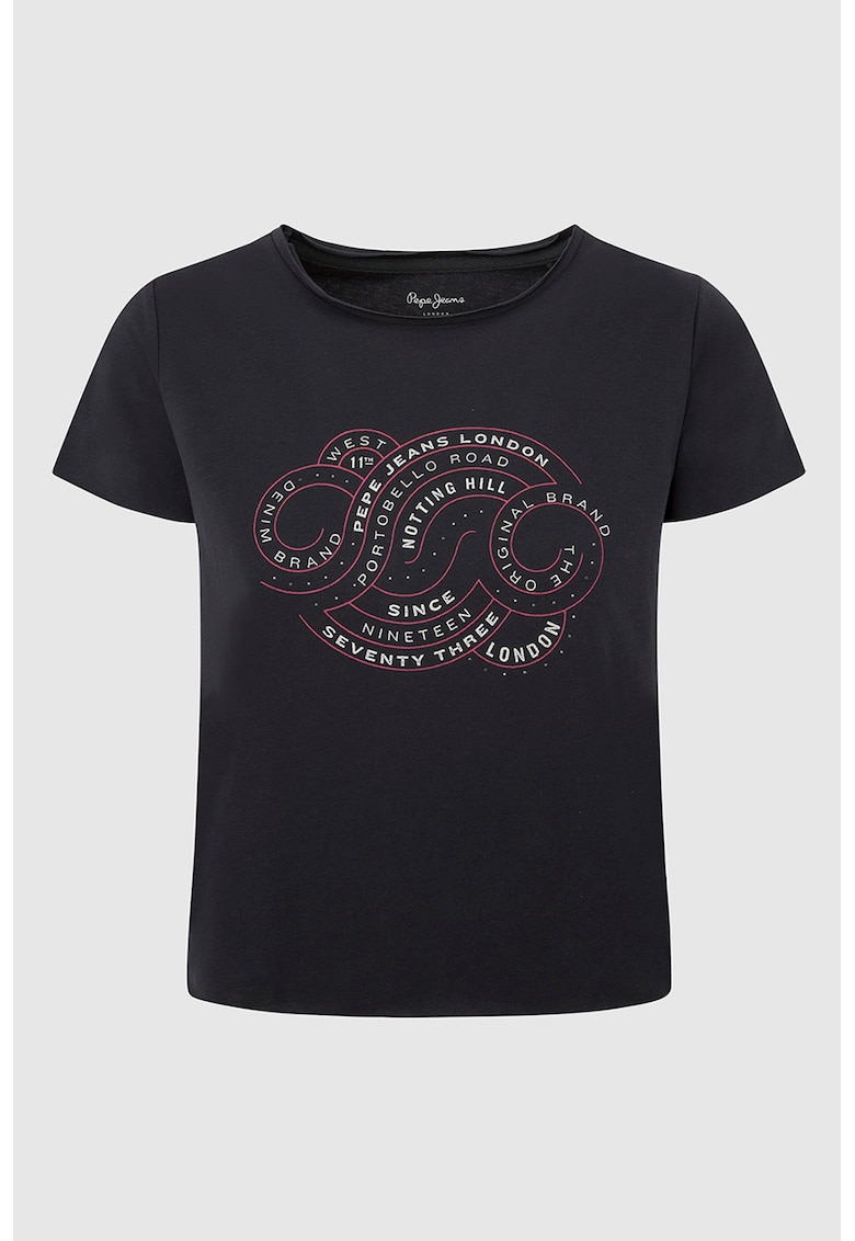 Памучна тениска с надпис Pepe Jeans London