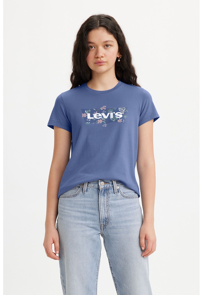 Памучна тениска с овално деколте Levis