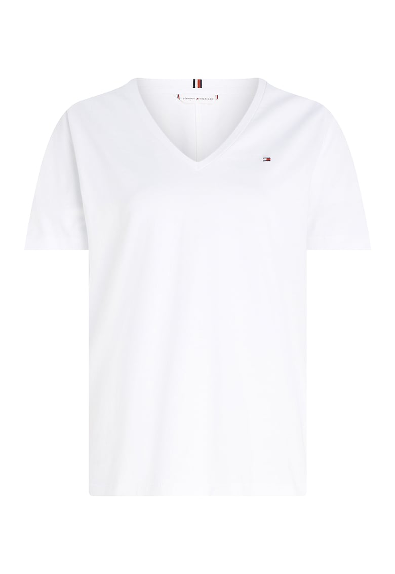 Памучна тениска с шпиц Tommy Hilfiger