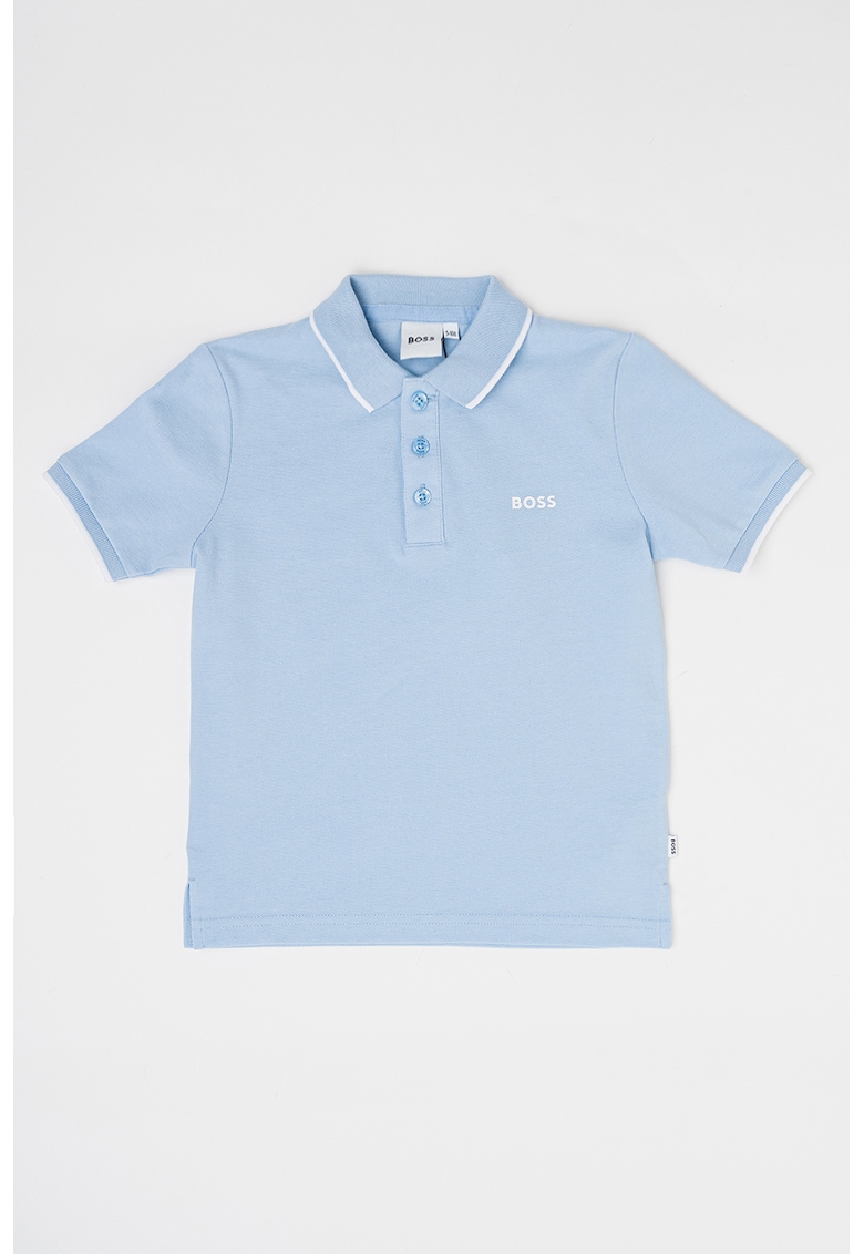 Памучна тениска с яка BOSS Kidswear